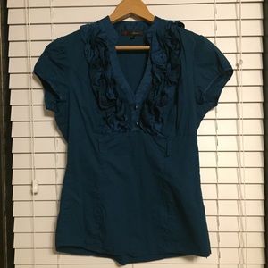 Dark Teal Short Sleeve Blouse